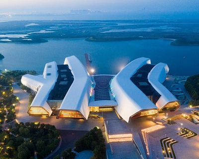 Modern National Marine Museum Oceanarium in Tianjin, China